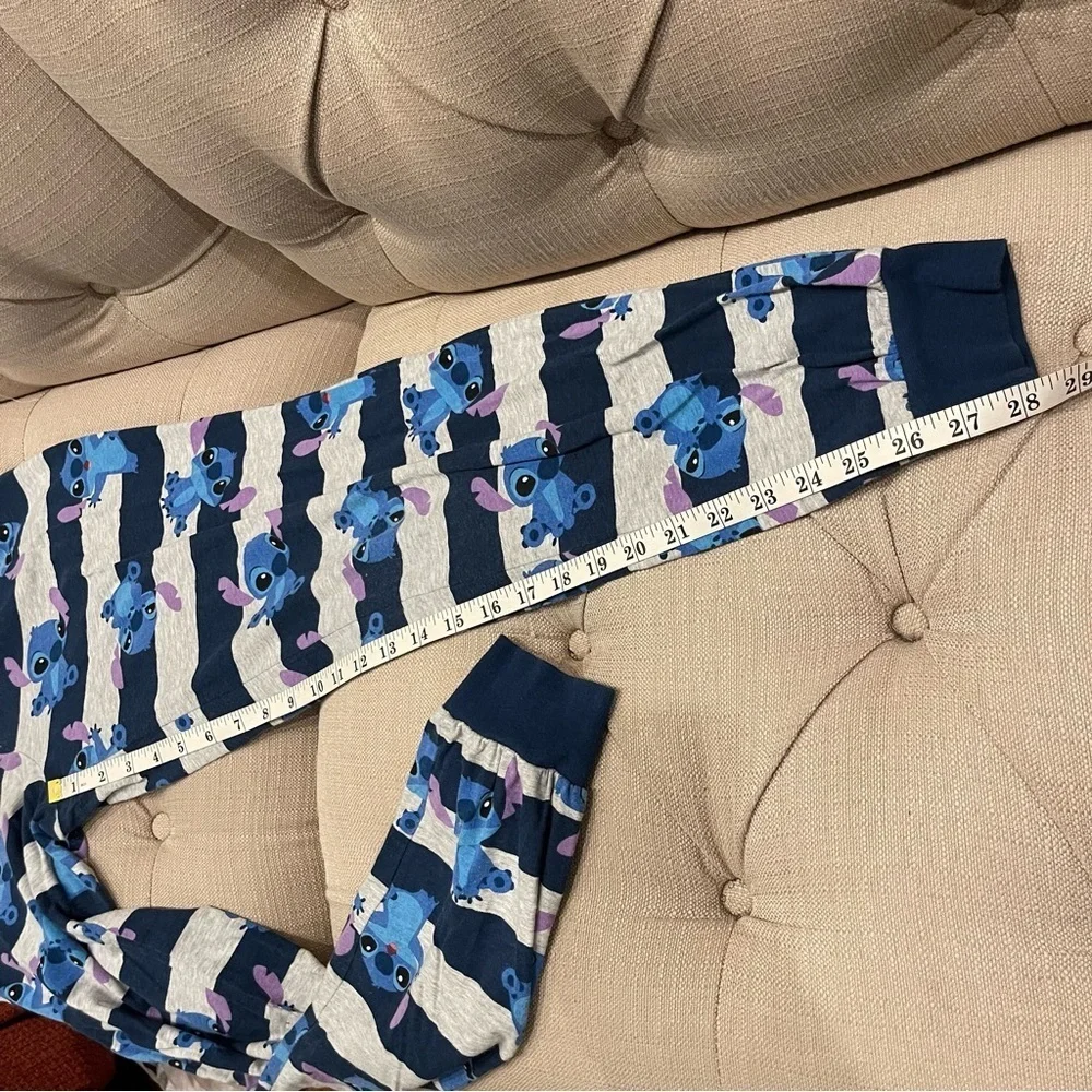 Disney Lilo & Stitch Allover Print Womens Joggers Blue Gray Striped Small - Picture 9 of 10